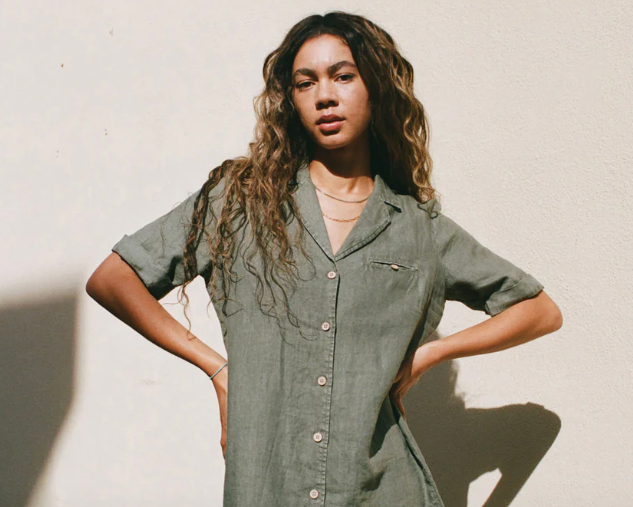 Paradise Point Dress in Thyme - PARK STORY