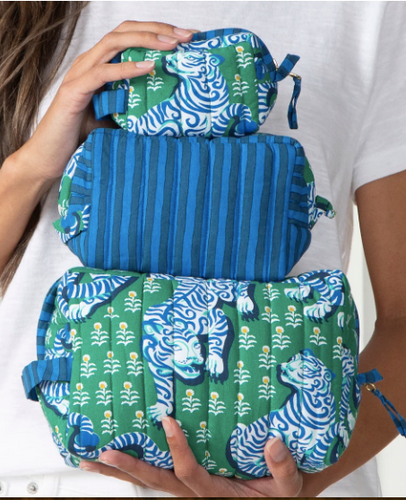 Three's Best Pouch Set in Tiger Queen, Jade - PARK STORY