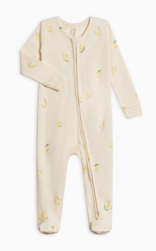 Peyton Zipper Onesie - Lemons - PARK STORY