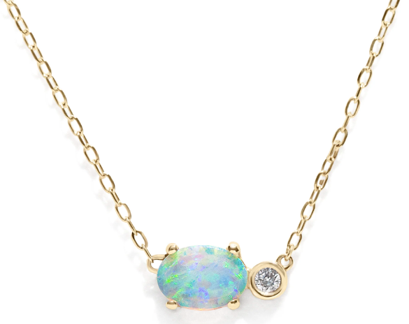 Opal Diamond Necklace - PARK STORY