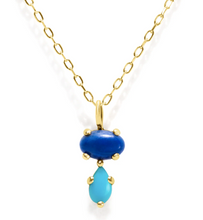 Load image into Gallery viewer, Bubble Drop Lapis Turquoise Necklace - PARK STORY
