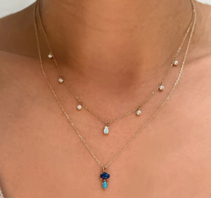 Bubble Drop Lapis Turquoise Necklace - PARK STORY