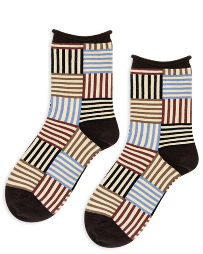 Striped Tile Crew in Brown - PARK STORY