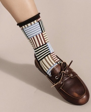 Load image into Gallery viewer, Striped Tile Crew in Brown - PARK STORY
