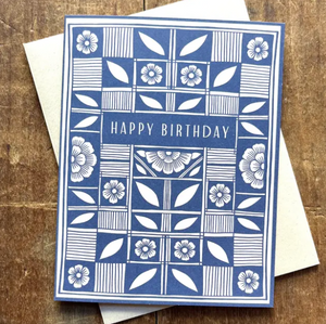 Blue & White "Happy Birthday To You," Greeting Card - PARK STORY