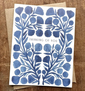 Blue & White "Thinking of You" Greeting Card - PARK STORY