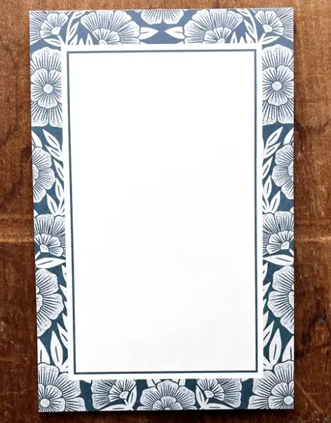 Teal Floral Notepad - PARK STORY