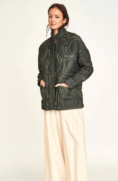 Tahoe Quilted in Charcoal Jurassic Kantha - PARK STORY