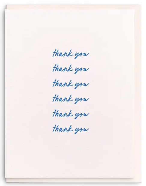 Thank You Script - Letterpress Thank You Greeting Card - PARK STORY