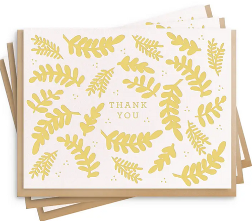 Thank You Floral - Set of 6 Letterpress Thank You Cards - PARK STORY