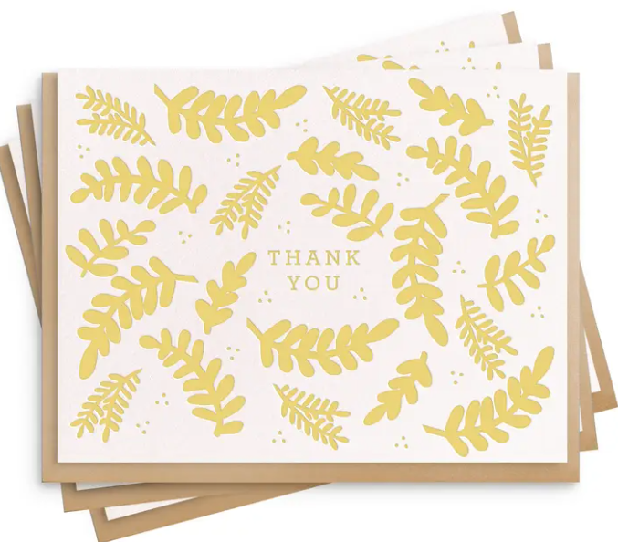 Thank You Floral - Set of 6 Letterpress Thank You Cards - PARK STORY
