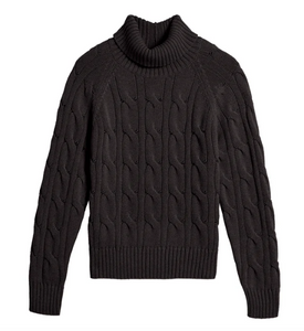 Elsie Turtleneck Sweater in Black - PARK STORY