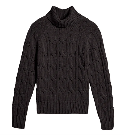Elsie Turtleneck Sweater in Black - PARK STORY