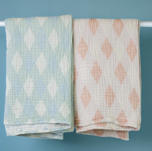 Muslin Diamond Baby Blanket - PARK STORY