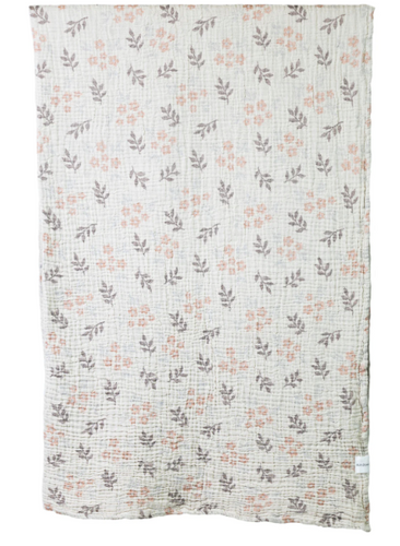 Floral Muslin Cotton Throw Blanket - PARK STORY