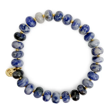 Lapis Rondelle Gemstone Beaded Bracelet - PARK STORY