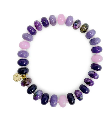 Lavender Haze Rondelle Gemstone Beaded Bracelet - PARK STORY