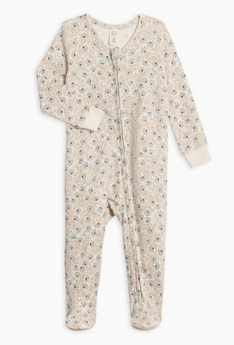 Peyton Zipper Sleeper - Pamela Floral Mist & Navy - PARK STORY
