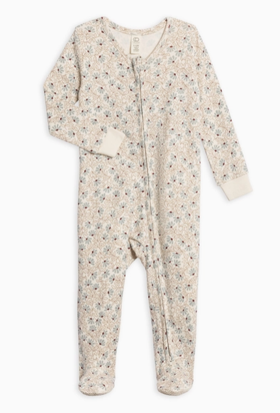 Peyton Zipper Sleeper - Pamela Floral Mist & Navy - PARK STORY