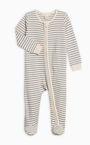 Peyton Zipper Sleeper - Summit Stripe in Denim - PARK STORY