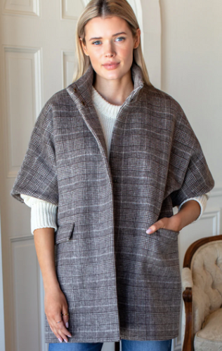 Layering Jacket - Stewart Plaid Chestnut - PARK STORY