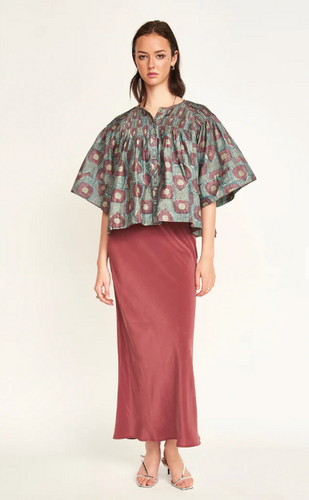 Kerala Blouse in Mallard Coeur - PARK STORY