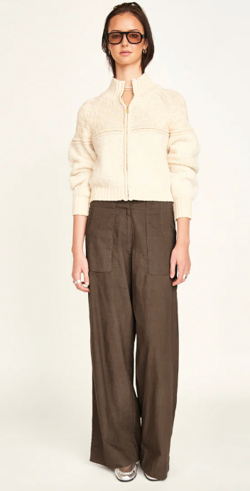 Klosters Zip Sweater in Alabaster - PARK STORY