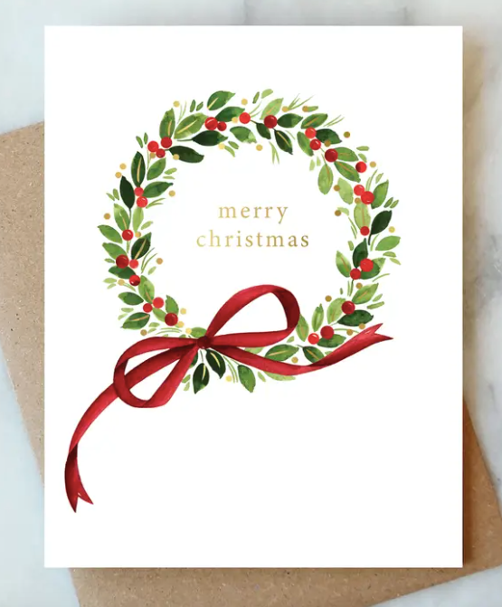 Berry Holly Wreath Holiday Card | Christmas Holiday Card - PARK STORY