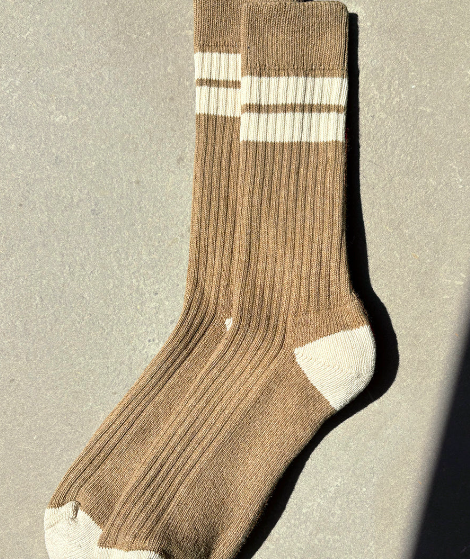 Jenni Organic Cotton Socks in Taupe Marl and Ecru