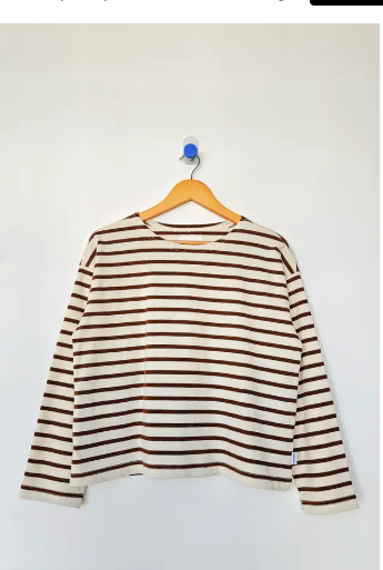 Sailor Top in Coffee Stripe - PARK STORY