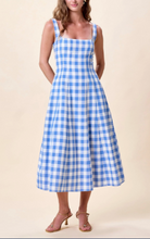Load image into Gallery viewer, Ardena Ankle Dress in Blue Bonnet Gingham - PARK STORY
