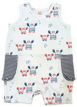 Load image into Gallery viewer, Nautical Crab Shortie Romper (Organic Jersey) - PARK STORY
