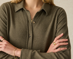 Legend™ Sweater Dress in Olive Melange Twill - PARK STORY