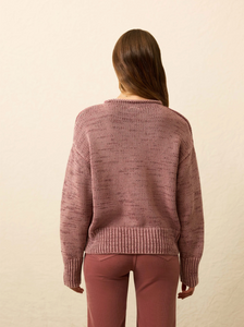 Sunwashed Cotton Roll Neck Sweater in Nostalgia Rose - PARK STORY
