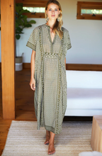 Load image into Gallery viewer, Emerson Long Caftan in Moss Organic - PARK STORY
