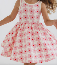 Load image into Gallery viewer, Sleeveless Pink Daisies Twirl Dress - PARK STORY
