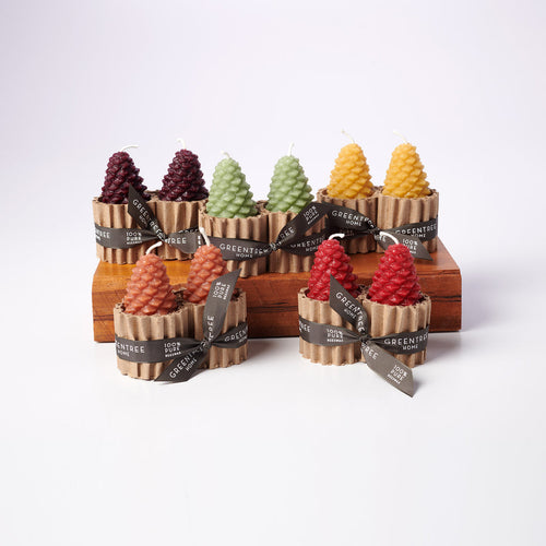 Set of Small Pinecone Candles (multiple colors) - PARK STORY