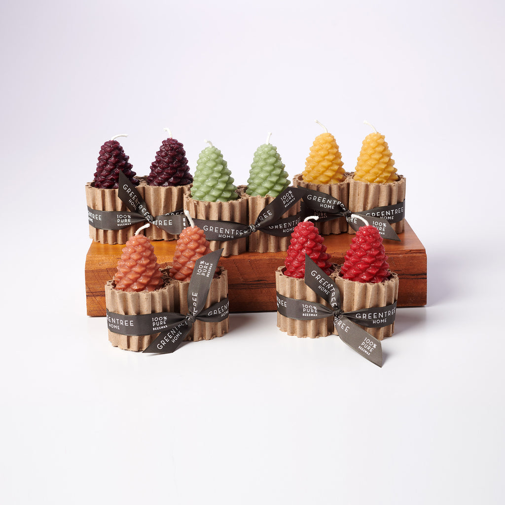 Set of Small Pinecone Candles (multiple colors)