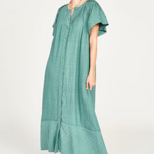 Load image into Gallery viewer, Vienna Pintuck Dress in Teal Stitch - PARK STORY
