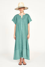 Load image into Gallery viewer, Vienna Pintuck Dress in Teal Stitch - PARK STORY
