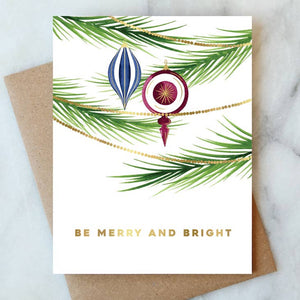 Ornament Be Merry & Bright Card