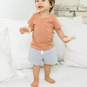 Organic Baby and Kids Nixie Seersucker Shorts - Shore Stripe