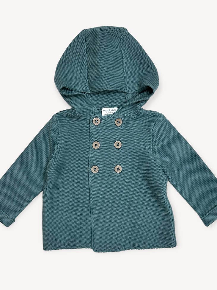 Hooded Double Button Baby Coat Jacket (Organic Cotton) - PARK STORY