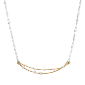 Crescent Curved Bars Gold & Silver Necklace - PARK STORY