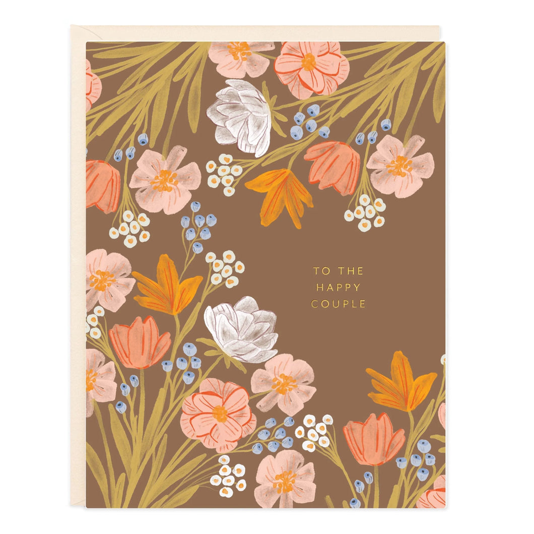 Happy Couple Flowers Greeting Card - PARK STORY