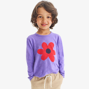 Kids Long Sleeve Graphic Tee -- Violet - PARK STORY