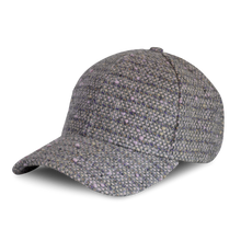Load image into Gallery viewer, Gray and Lavender Italian Wool Tweed Baseball Cap - PARK STORY
