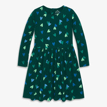 Load image into Gallery viewer, Kids Long Sleeve Perfect Pocket Dress in Confetti Hearts - PARK STORY
