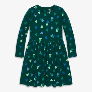Kids Long Sleeve Perfect Pocket Dress in Confetti Hearts - PARK STORY