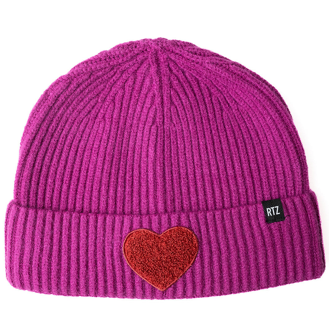Heart Patch Beanie - PARK STORY